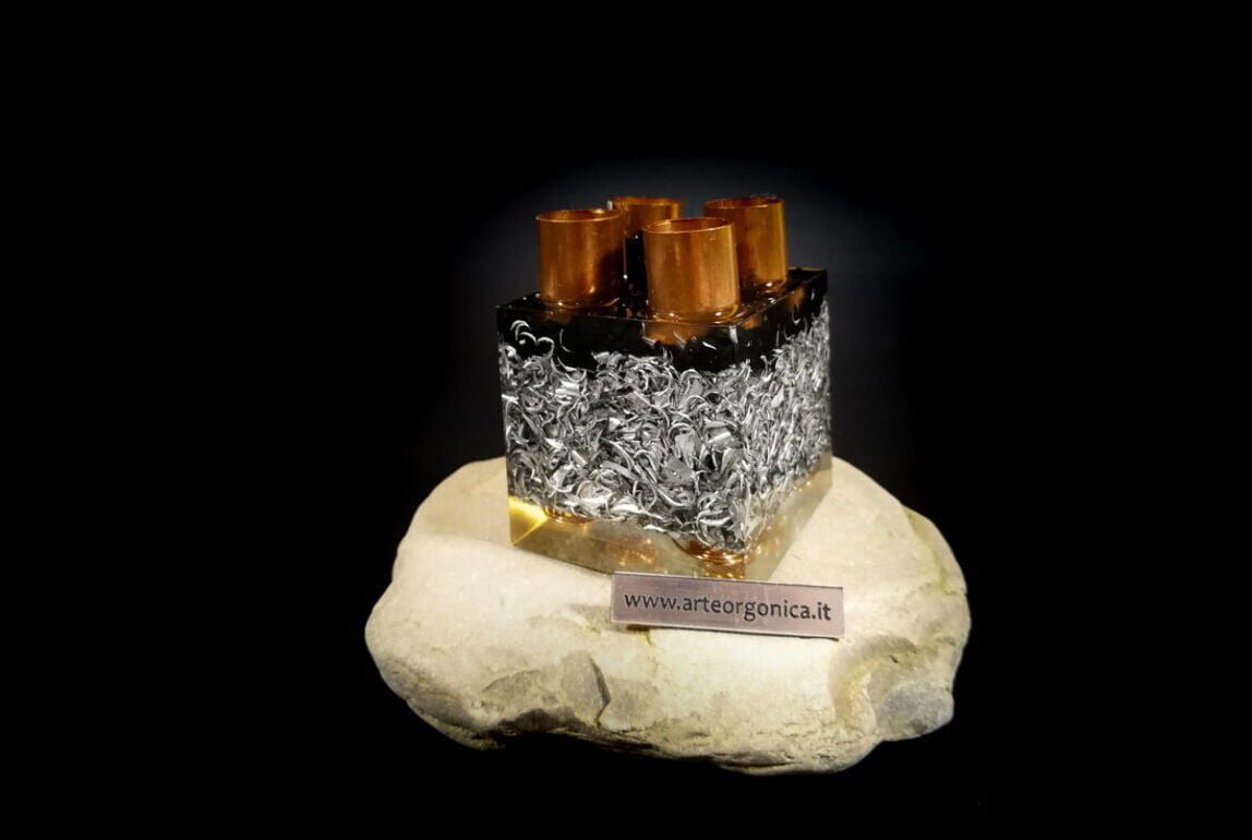 Chembuster a 4 canne con base in shungite e orgonite