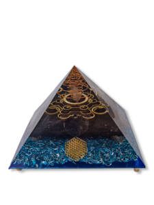 Piramide orgonica artigianale Cheope con cristalli e metalli