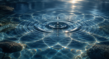 goccia d'acqua che emette onde