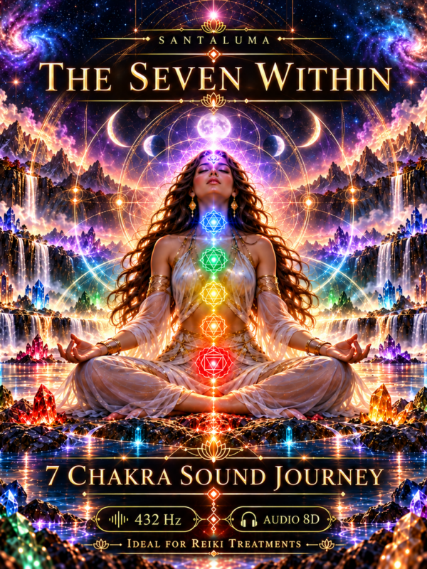 Copertina dell'album The Seven Within di SANTALUMA con sette chakra