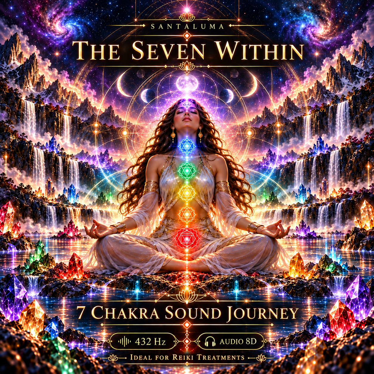 Copertina dell'album The Seven Within di SANTALUMA con sette chakra